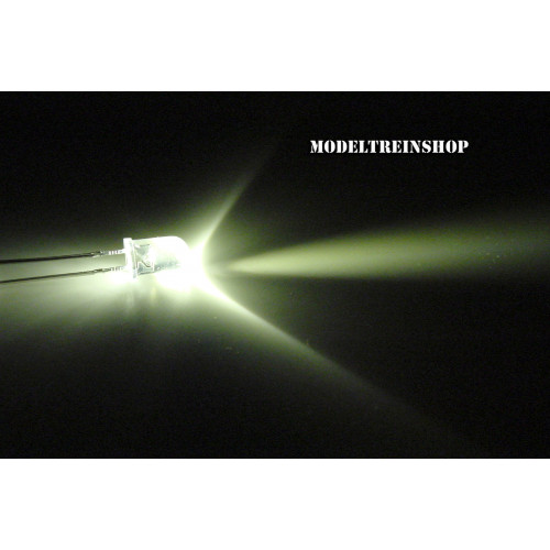 L-1526 - Clear Led 5mm Warm Wit 3v - Modeltreinshop