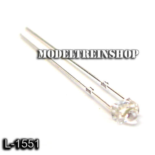 L-1551 - Clear Led 2mm Wit 3v - Modeltreinshop