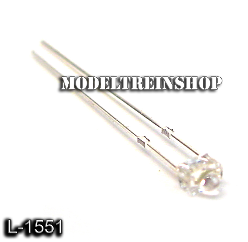 L-1551 - Clear Led 2mm Wit 3v - Modeltreinshop