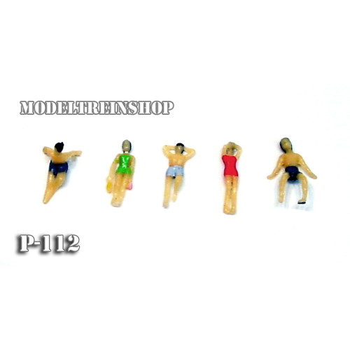 N P-112 Figuren Bad Gasten - Zwembad - Stand - Zwemmers - Modeltreinshop