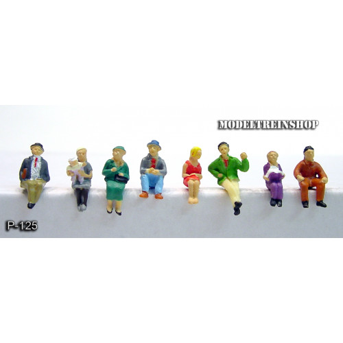 H0 P-125 Zittende figuren 8 stuks A Kwaliteit - Modeltreinshop