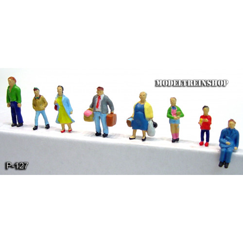 H0 P-127 Reizigers figuren 8 stuks A Kwaliteit - Modeltreinshop