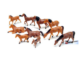 H0 P-506 Paarden 10 stuks - Modeltreinshop