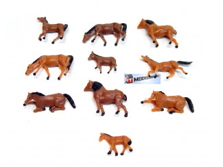 H0 P-506 Paarden 10 stuks - Modeltreinshop