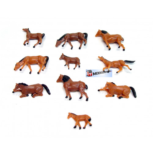 H0 P-506 Paarden 10 stuks - Modeltreinshop