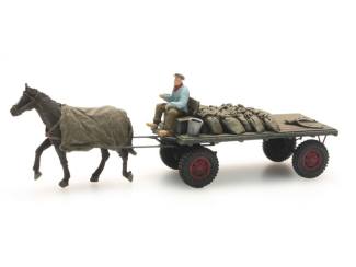 Artitec H0 387.276 Kolenwagen met paard kant-en-klaar geschilderd - Modeltreinshop