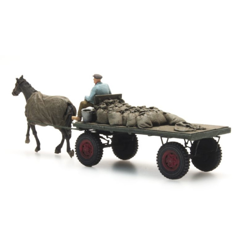 Artitec H0 387.276 Kolenwagen met paard kant-en-klaar geschilderd - Modeltreinshop