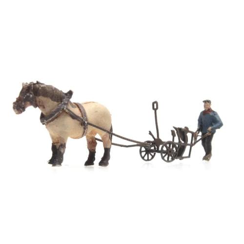 Artitec Z 322.023 Paard en ploeg kant-en-klaar, geverfd - Modeltreinshop