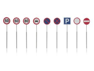Artitec N 316.046 Verkeersborden snelheid, parkeerverbod kant en klaar geëtst - Modeltreinshop