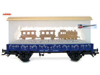 Marklin H0 48412 Lageboordwagen geladen met een sneeuwbol 2012 kerstwagen - Modeltreinshop