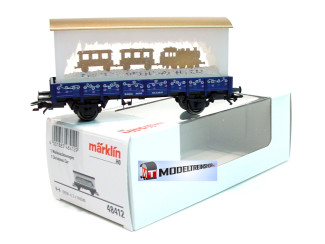 Marklin H0 48412 Lageboordwagen geladen met een sneeuwbol 2012 kerstwagen - Modeltreinshop