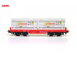 Marklin H0 29453 Containerwagen 2x 20 ft tank container Eurotainer - Modeltreinshop