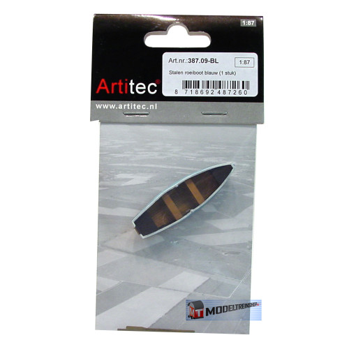 Artitec H0 387.09 Stalen roeiboot blauw kant-en-klaar - Modeltreinshop