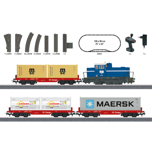 Marklin H0 29453 Startset Container Trein Digitaal met Geluid - Modeltreinshop
