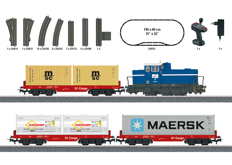 pack Evacuatie bekennen Marklin H0 29453 Startset Container Trein Digitaal met Geluid -  Modeltreinshop