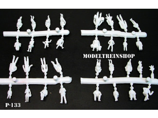 H0 P-133 Ongeschilderde Figuren Wit - 32 Stuks - Modeltreinshop