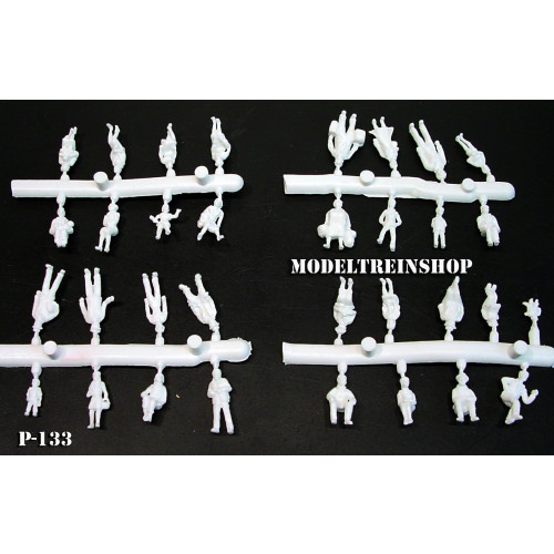 H0 P-133 Ongeschilderde Figuren Wit - 32 Stuks - Modeltreinshop