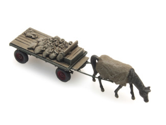 Artitec N 316.051 Kolenwagen met paard kant en klaar resin, geverfd - Modeltreinshop