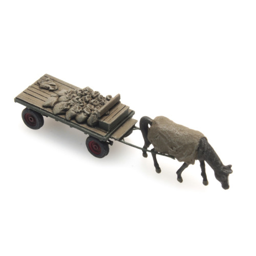 Artitec N 316.051 Kolenwagen met paard kant en klaar resin, geverfd - Modeltreinshop