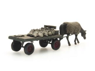 Artitec N 316.051 Kolenwagen met paard kant en klaar resin, geverfd - Modeltreinshop