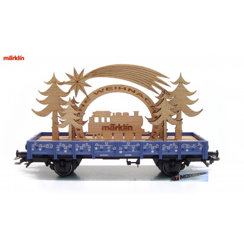 Marklin H0 48409 Opengoederenwagen met houtsnijwerk 2009 kerstwagen - Modeltreinshop