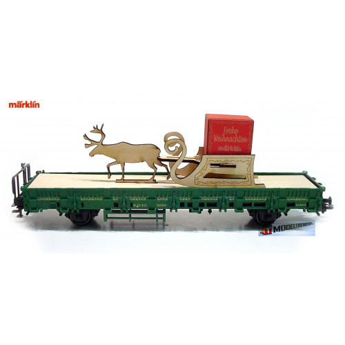 Marklin H0 48414 Lageboordwagen erop houdsnijwerk arreslee met rendier - Modeltreinshop