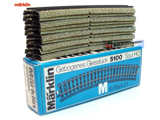 Marklin M Rail H0 5100 Gebogen 1/1 - 18,8 cm 10 stuks in OVP - Modeltreinshop