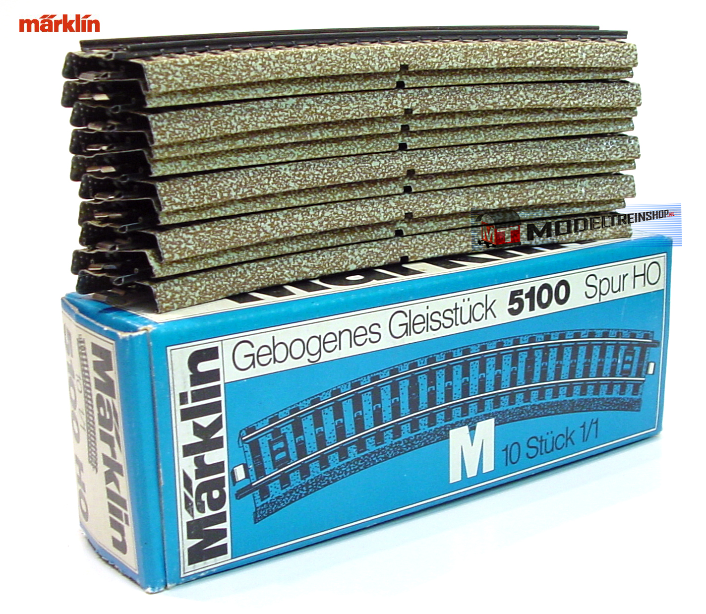 Marklin M Rail H0 5100 Gebogen 1/1 - 18,8 cm 10 stuks in OVP - Modeltreinshop