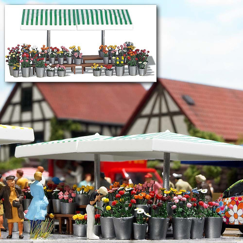 Bush H0 1072 Marktkraam Bloemenstal - Modeltreinshop