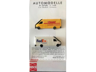 Busch N Mercedes Benz Sprinter DHL en FedEx - Modeltreinshop