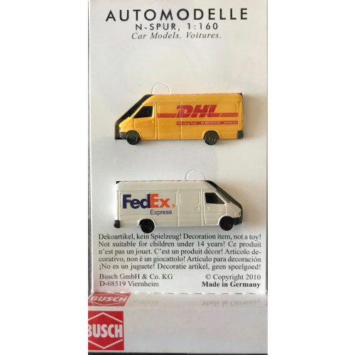 Busch N Mercedes Benz Sprinter DHL en FedEx - Modeltreinshop