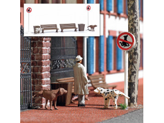 Busch H0 7895 2 plassende honden - Modeltreinshop