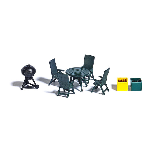 Busch H0 1190 Tuinset met bbq en 2 kratten bier - Modeltreinshop