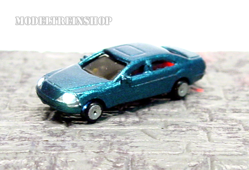 N - Auto Blauw met Voor- en Achter Led licht - Modeltreinshop