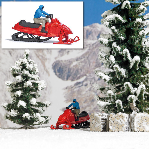 Busch H0 aktie set 7818 Man op sneeuwscooter - Modeltreinshop