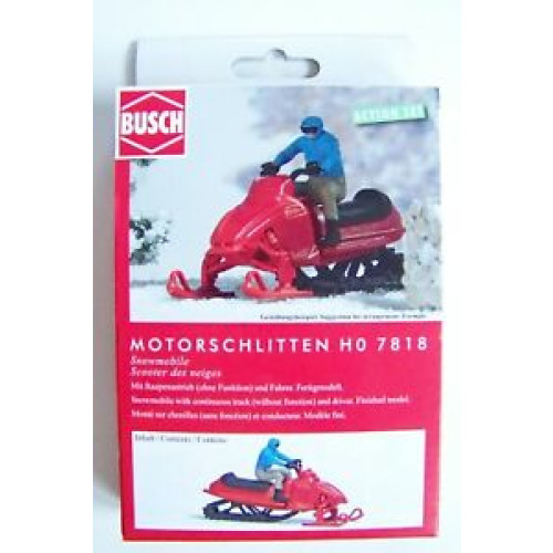 Busch H0 aktie set 7818 Man op sneeuwscooter - Modeltreinshop