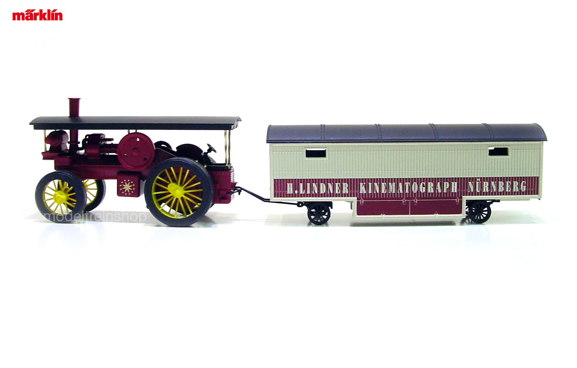Marklin H0 1887 Dieselmotoren met Kermiswagen H. LINDNER KINEMATOGRAPH NÜRNBERG - Modeltreinshop