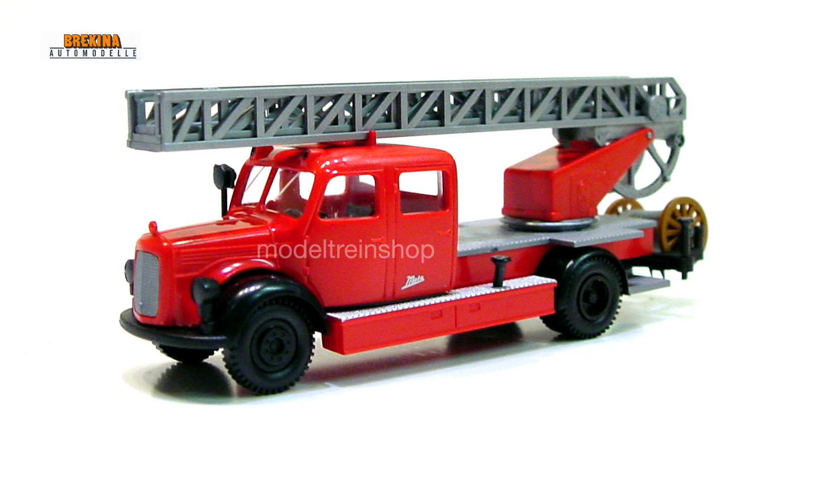 Brekina H0 4030 Mercedes-Benz L311 Doka Metz Drehleiter DL 25 Feuerwehr - Modeltreinshop