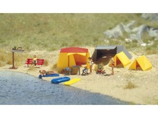 Busch H0 6026 Accessoires voor op de camping tenten - Modeltreinshop