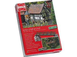 Busch H0 1497 Houten voetgangersbrug - Modeltreinshop