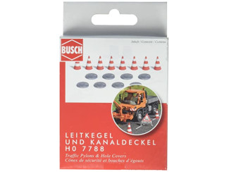 Busch H0 7788 Putdeksels en pionnen elk 8 stuks - Modeltreinshop