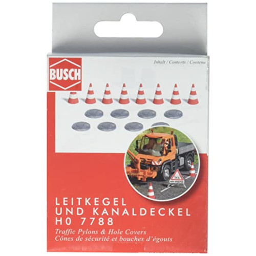 Busch H0 7788 Putdeksels en pionnen elk 8 stuks - Modeltreinshop