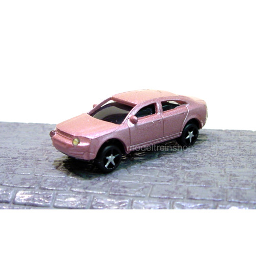 H0 - Auto Donker Rose met Voor- en Achter Led licht - Modeltreinshop