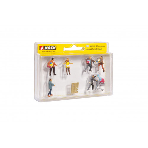 Noch H0 15519 mensen aan het hamsteren met boodschappen doen - Modeltreinshop
