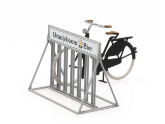 Artitec H0 387.272 Fietsenrek Oranjeboom Bier met fiets kant-en-klaar, geverfd - Modeltreinshop