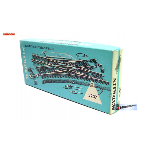 Marklin M Rail H0 5207 Engelse elektrische kruiswissel met passtukjes - Modeltreinshop