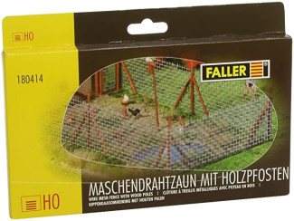 Faller H0 180414 Kippengaasomheining met houten palen - Modeltreinshop