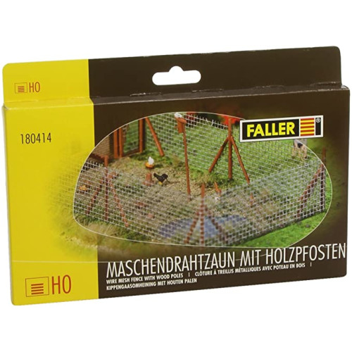 Faller H0 180414 Kippengaasomheining met houten palen - Modeltreinshop