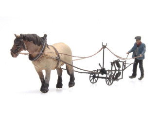 Artitec N 316.068 Paard en Ploeg kant en klaar resin, geverfd - Modeltreinshop