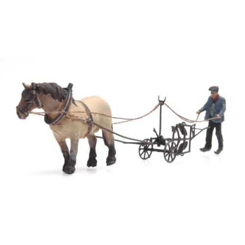 Artitec N 316.068 Paard en Ploeg kant en klaar resin, geverfd - Modeltreinshop